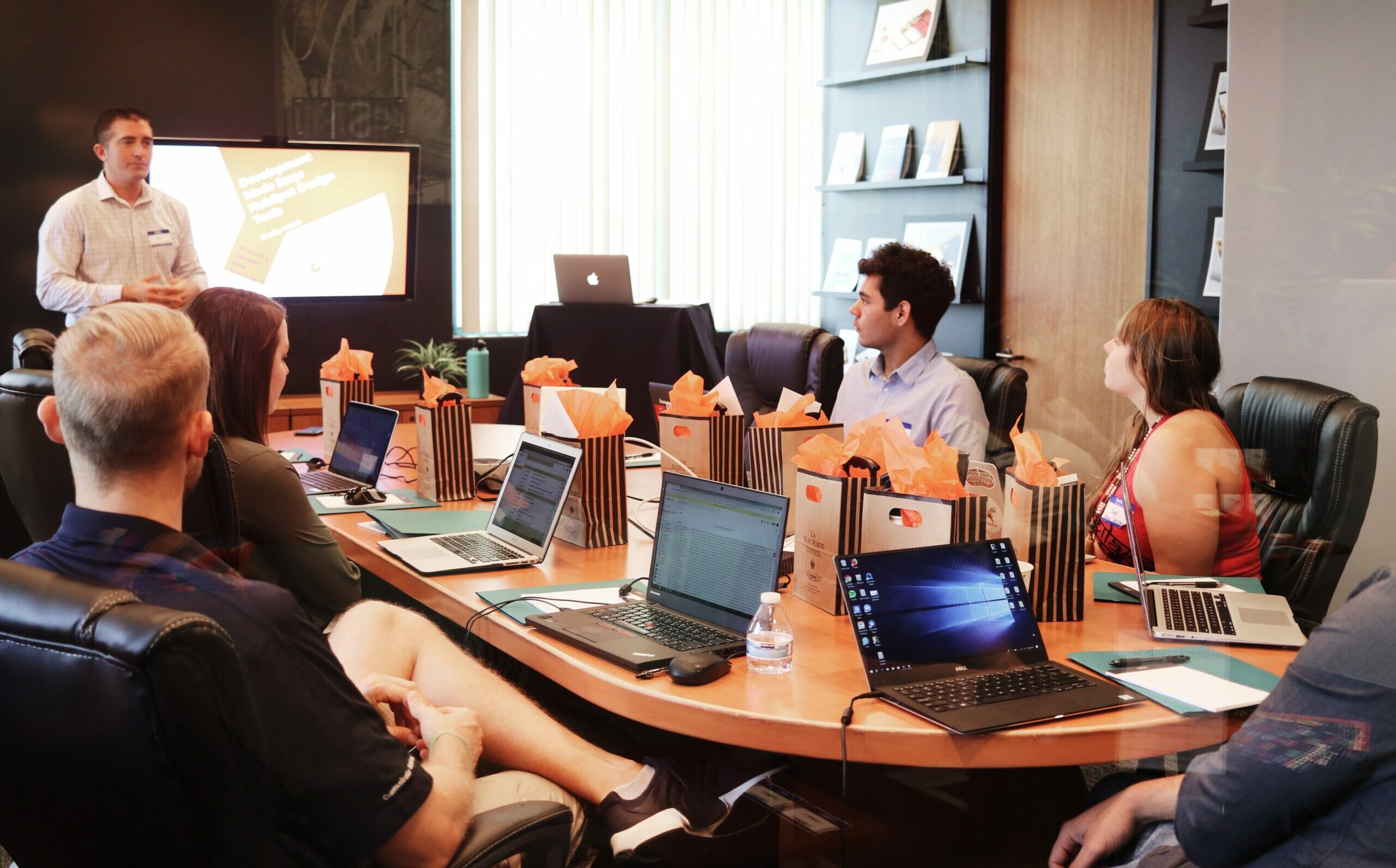 employees in a meeting 